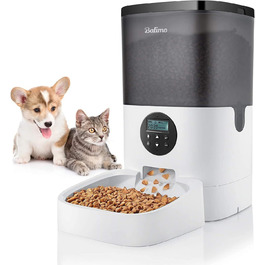Автоматична годівниця Balimo 4L для котів і собак, торговий автомат для котячого корму з функцією запису 10S, контроль порцій, до 4 прийомів їжі на день (чорний)