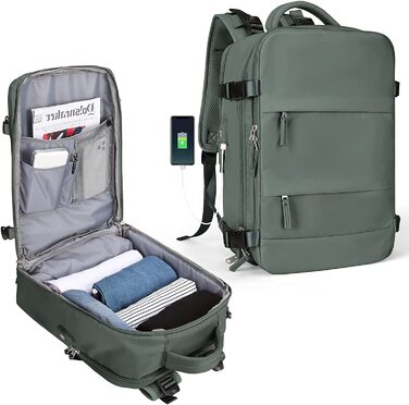 Дорожній рюкзак SZLX 33х20х47 см оливково-зелений