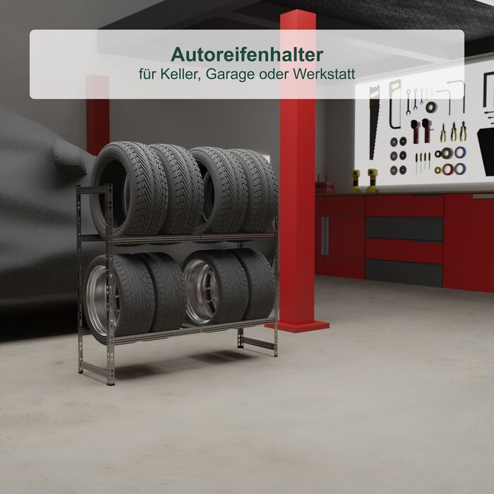 Стеляж для шин Relaxdays на 8 шин