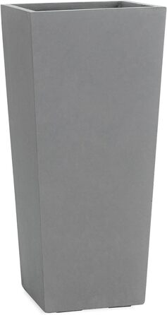 Планцверк® Горщик для рослин з фібергласу конічної форми, 70x33x33 см, стійкий до погодних умов, преміум-якість, покриття Lotus-Effekt, сірий