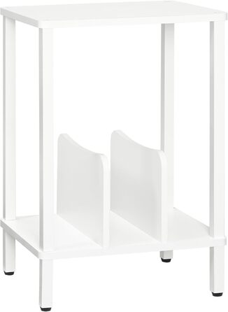 HOOBRO Стійка для програвачів, полиця для платівок, приліжкова тумбочка, полиця для платівок з перегородками, органайзер для платівок, до 100 альбомів, для вітальні, EBK05RS01 (Білий)