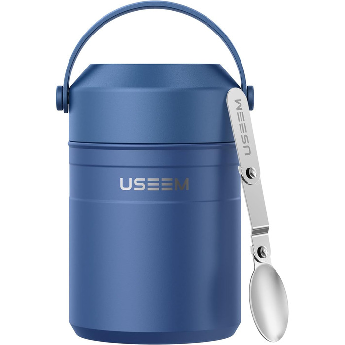 Контейнер для зберігання харчових продуктів USEEM з нержавіючої сталі ємністю 316 л, герметичний, контейнер для зберігання харчових продуктів, супів, пластівців, в тому числі. Складна ложка, термос для ланчу підходить як для дітей, так і для дорослих (син