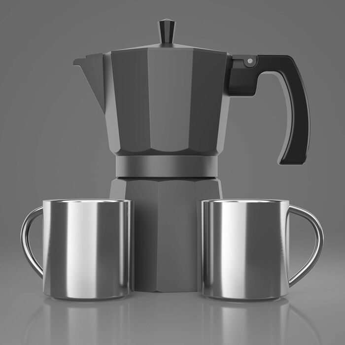 Кавоварка Espresso Gator для плити, мока-кавоварка з прозорого скла, 9 чашок (450 мл) (алюміній, 6 чашок/350 мл)