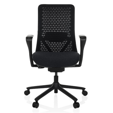 Офісне крісло VERVIO з 3D-сіткою на спинці / тканинний сидіння, чорний колір, hjh OFFICE