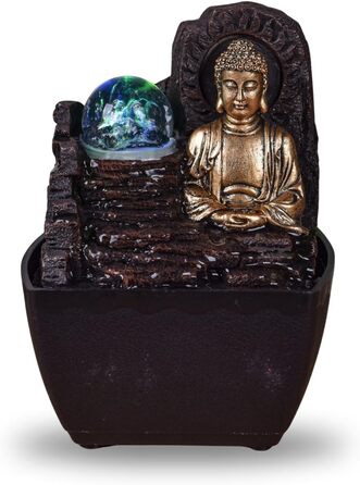 Декоративний фонтан Zen'Light Zimmerbrunnen: для дому, офісу, медитації, LED-підсвітка, H 18 см