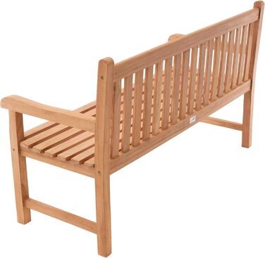 Садова лавка Divero Abruzzo 3-місна з тикового дерева, оброблена, коричнева