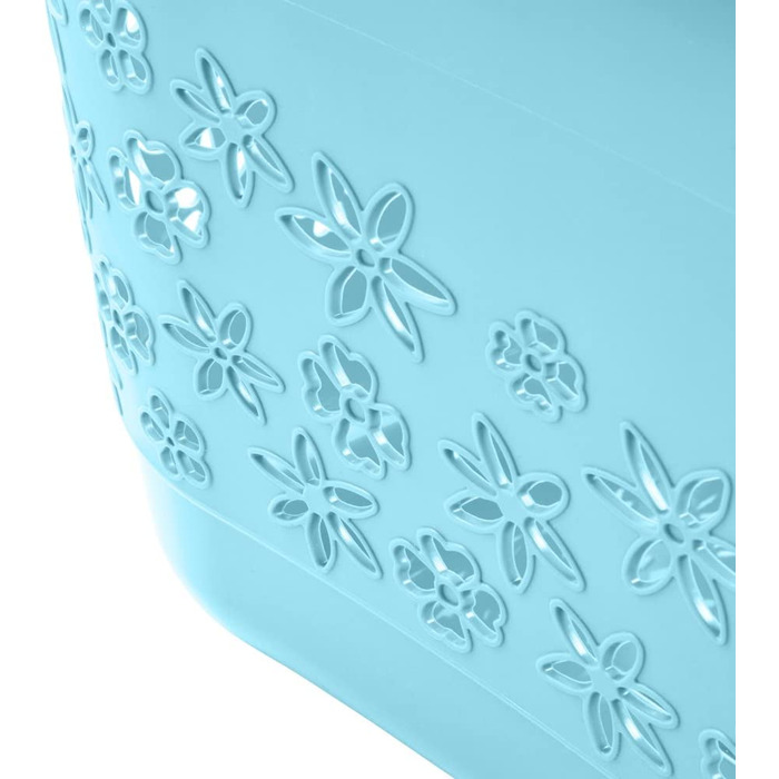 Ергономічна кошик для білизни keeeper з повітропроникним декором, нековзними м'якими ручками, об'єм 50 л (Світло-блакитний)