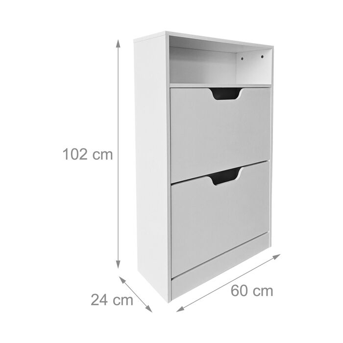 Взуттєва шафа Relaxdays з відкидною дверцями та відкритою полицею