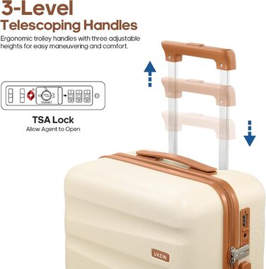 Набір валіз Gepäck: Рюкзак, ручна валіза з полікарбонату, набір з 3 шт. (20 дюймів), з спін-колесами та TSA-замком