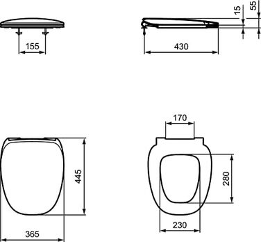 Сидіння для унітазу Ideal Standard T676701 Dea, (без плавного закриття, біле)