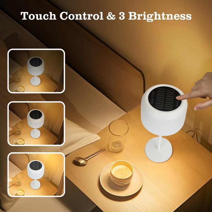 LED настільна лампа Aigostar акумуляторна, торшер бездротовий, сенсорне керування, 3 режими кольору, IP54 вологостійка, для дому та саду