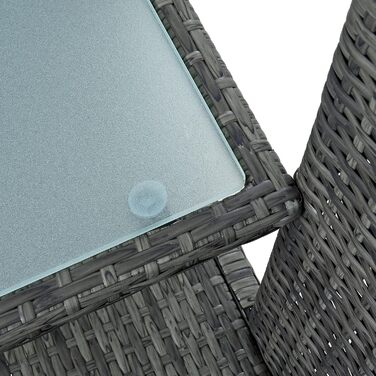 Садові меблі ESTEXO з ротангу для 2 осіб: Лавка, комплект для відпочинку, балконні меблі, сірий антрацит