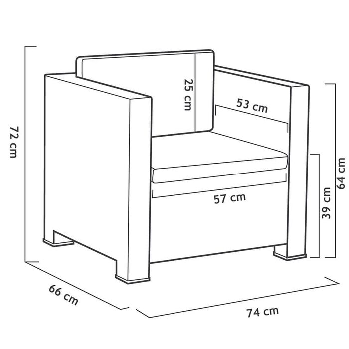 Садовий набір меблів WellHome Black Graphit для вулиці - сучасний комплект