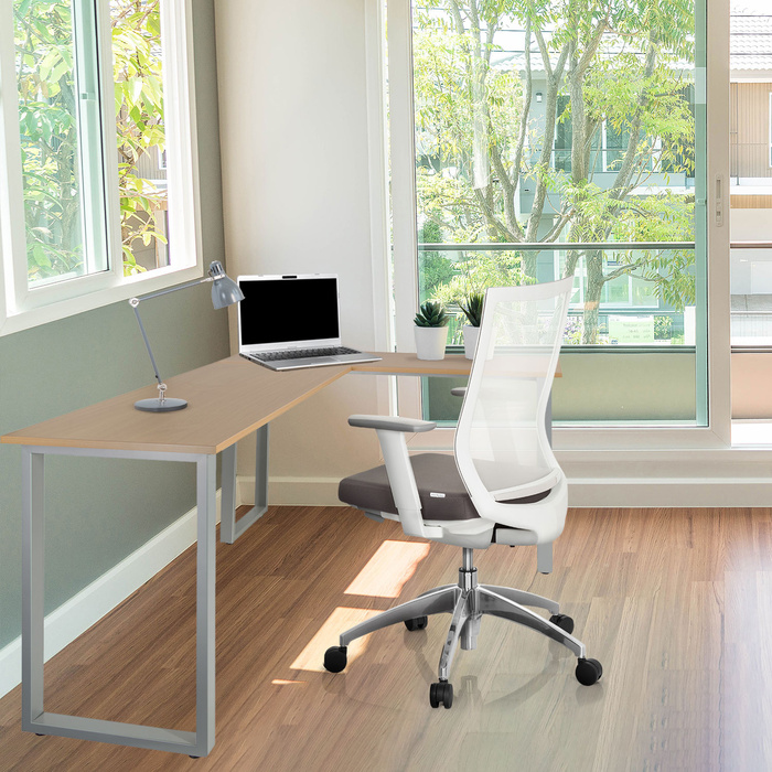 Робочий стіл WORKSPACE BASIC I 165 x 120 см, бук/срібло hjh OFF