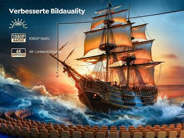 YABER V12 проєктор 4K: Full HD, WiFi6, Bluetooth 5.2, автофокус, 20W Dolby, для дому та на відкритому повітрі