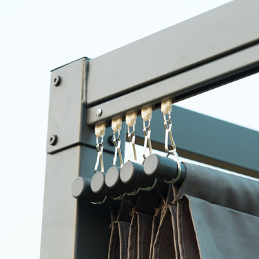 Пергола 3x2м для саду, садовий павільйон, навіс для тераси з металу, регульований дах, автономна конструкція, захист від сонця для тераси та саду, сірий