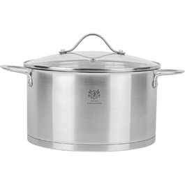 Нержавіюча каструля Karl Hausmann 3.6L з нержавіючої сталі з кришкою (20 см) - для всіх типів плит, включаючи індукцію