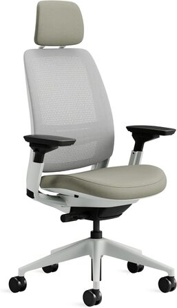 Офісний стілець Steelcase Series 2 з підтримкою спини LiveBack, 4D підлокітники, регульована підголівник, колір Трюфель