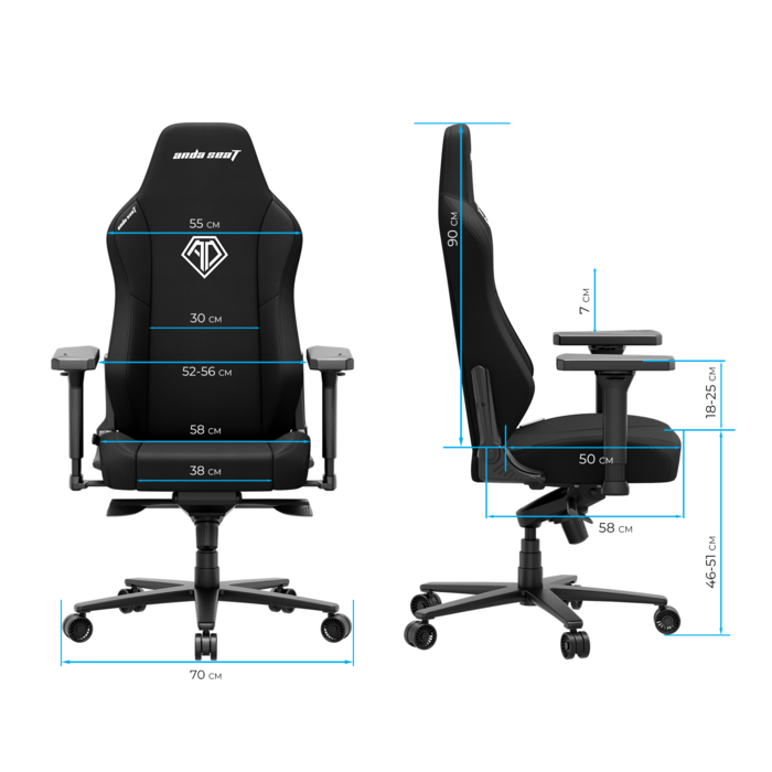 Крісло ігрове Anda Seat Phantom 3 XL Fabric Gray Size XL