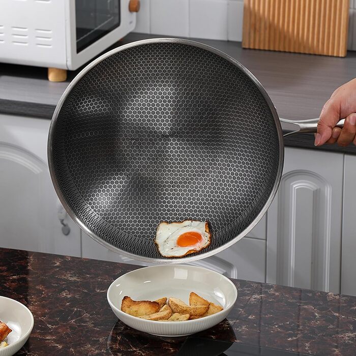 Сковорода з нержавіючої сталі Karl Hausmann Ø 28 см - не покрита антипригарним покриттям, для індукційних плит, преміум-якість, для смаження картоплі, м'яса та овочів, придатна для миття в посудомийній машині