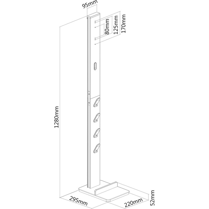 Підставка для пилососа PureMounts для Dyson V6-V15, в т.ч. 4 тримачі для аксесуарів, чорна