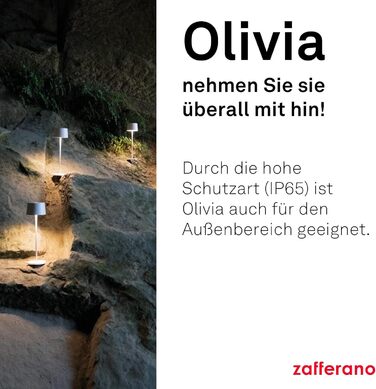Zafferano Olivia Pro: Портативна LED-лампа з торшером, регулювання яскравості, 2200-3000K, Corten, для дому та саду