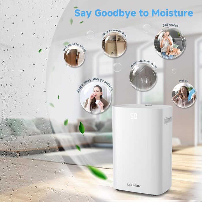 Електричний осушувач повітря з таймером, фільтром та блокуванням від дітей, 25L