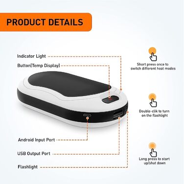 Електричний підігрівач рук, 8000mAh, Powerbank USB, портативний, для дітей, жінок, чоловіків, найкращий подарунок на зимові свята