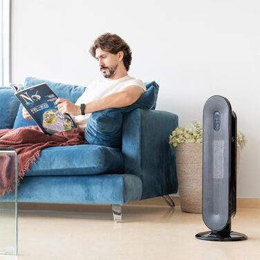 Керамічний обігрівач Cecotec Ready Warm 10100 Smart Ceramic. 2200 Вт, LED-дисплей, 3 режими, термостат, захист від перекидання, захист від перегріву, осциляція. Білий (пульт дистанційного керування + сенсорне управління + Max)