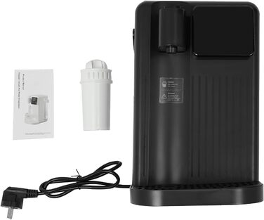 Диспенсер гарячої води з фільтром, 3 л, регулювання температури, сенсорний дисплей, нагрів за 3 сек, 25-99°C (чорний)