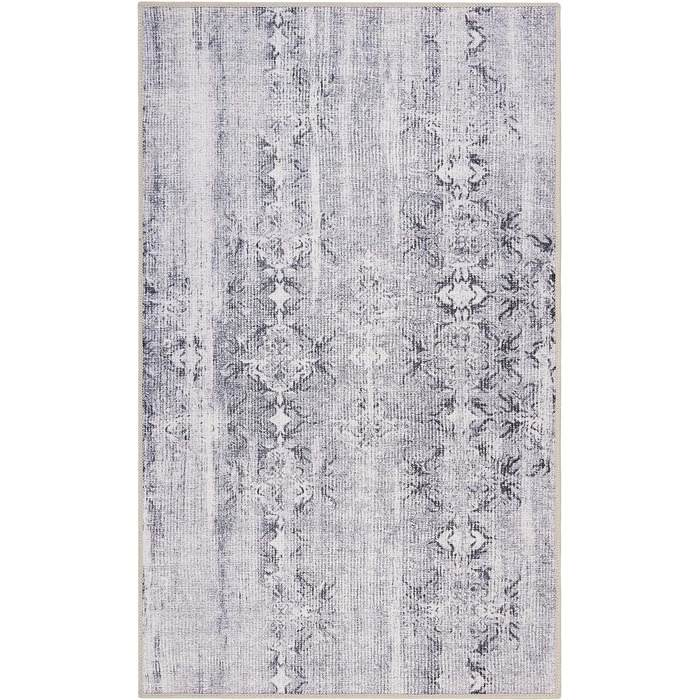 Домашній килимок для ванної, килимок для ванної, нековзний і миється, вінтажний, Сідней (сірий, 80 x 150 см)