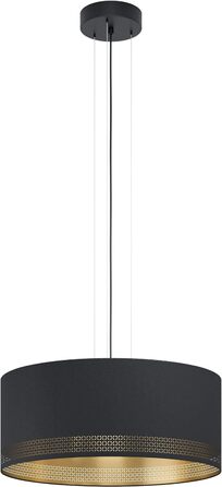 Підвісний світильник EGLO Esteperra, підвісний світильник на 4 полум'я вінтажний, ретро, підвісний світильник зі сталі та текстилю чорного кольору, золото, лампа для обіднього столу, світильник для вітальні з цоколем E27, L 94 см (підвісний світильник 3 с