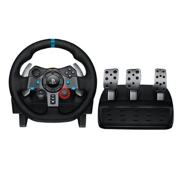 Logitech G29 Driving Force Racing Wheel – Ігровий кермо з Force Feedback для PS5, PS4, PC, Mac. Шкіряне кермо, педалі з нержавіючої сталі.