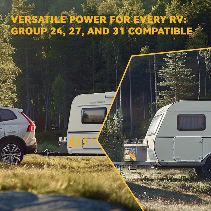 Акумулятор Power Queen LiFePO4 12,8V100Ah з Bluetooth RV190, понад 4000 разів глибокого циклу, довговічна батарея, ідеальна для автофургонів, автофургонів, тролінгового мотора та кемпінгу (12V100Ah G24 BT)