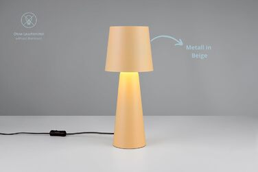 Настільна лампа Hailey з вимикачем, IP20 для дому, без лампочки E27 (макс. 10W), висота 40 см, діаметр 16 см, бежева