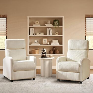 Крісло-релакс Yaheetech для телевізора, крісло-софа, крісло для відпочинку з регульованою підніжкою, лежак з бежевої тканини Cord