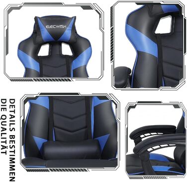 Крісло для геймерів з масажем YU YUSING чорно-синє