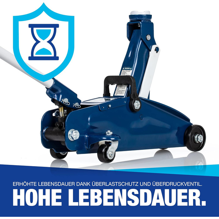 Гідравлічний домкрат NTG 2T (2000 кг) з сертифікатом TÜV, сталева конструкція, висота підйому 130-330 мм - для автомобілів, заміни шин