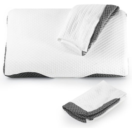 Ортопедична подушка для шиї IDEA з Memory Foam - для сну на боці, спині та животі, зменшує біль в шиї, 62x34.5x12/8 см