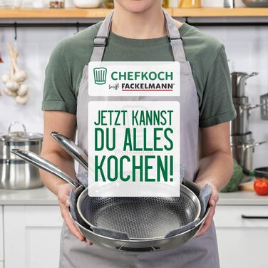 Сковорода Chefkoch від Fackelmann – діаметр 28 см, преміум-якість, антипригарне покриття, нержавіюча сталь, для всіх типів плит (включно з індукцією)