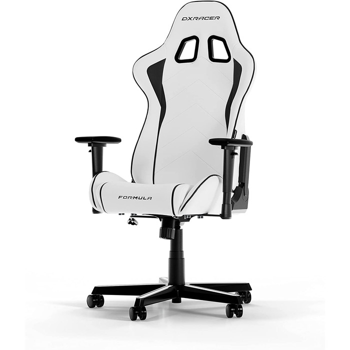 Ігрове крісло DXRacer FORMULA L PVC LEATHER (біле/Чорне)