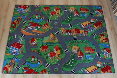 Вуличний килим Janning, килимок для ігор, маленьке село, ферма, село, дитячий килим різних розмірів (200 х 200 см)