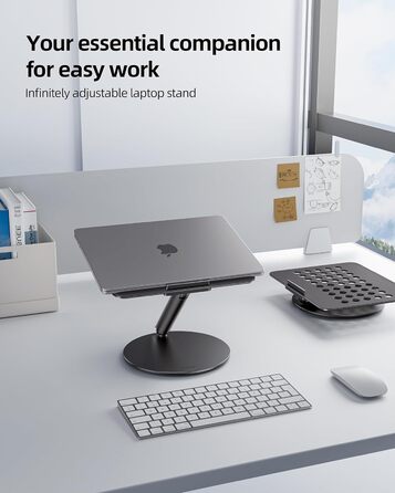 Стійка для ноутбука LULULOOK, регульована, 360° обертання, для MacBook, 10-17