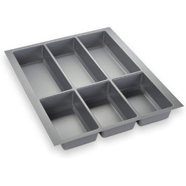 Універсальна вставка для столових приладів сріблясто-сірий ящик для столових приладів для висувного ящика 60 (473,5 x 526 мм) (ширина 376 мм (для корпусу 45))