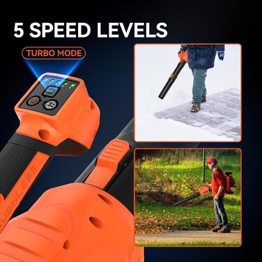 Акумуляторний повітродувач Bravolu 21V, потужність 210 км/год, акумулятор 4.0 Ah, зарядний пристрій, 6 режимів швидкості (5200mAh)