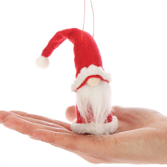 Підвіска Санта-Клауса com-four 9 шт. преміум-класу для різдвяної ялинки, підвіска з чарівними фігурками ялинки у вигляді підвіски на дереві, різдвяні прикраси (дизайн 68-червоний білий сірий)
