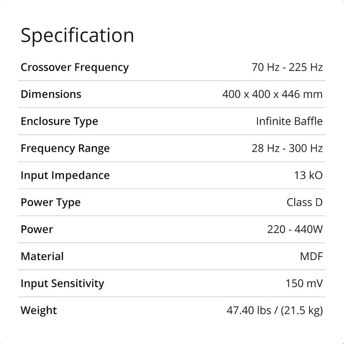 Сабвуфер Q Acoustics B12, чорний високий глянець