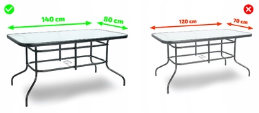 Комплект садових меблів: великий стіл (140x80) та 4 металеві стільці