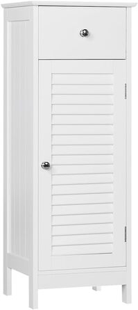 Шафка для ванної кімнати Yaheetech - вузька тумбочка з шухлядою та дверцятами, 32 x 30 x 87 см, біла