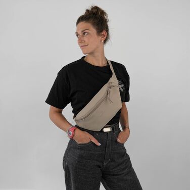 Поясна сумка жіноча та чоловіча бежева - Riley - Сумка на пояс з гнучким ремінцем для фестивалів - Стильна нагрудна сумка через плече - Водовідштовхувальна